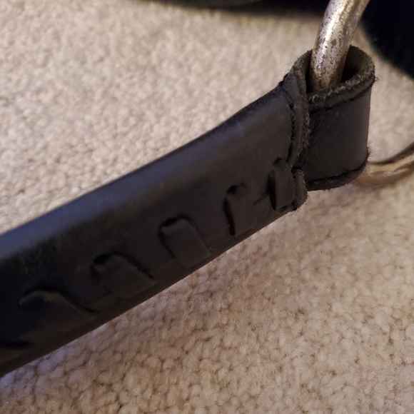 Lucky Brand Genuine Pebbled Leather Purse Black Distressed Hardware Stitching - Picture 11 of 16